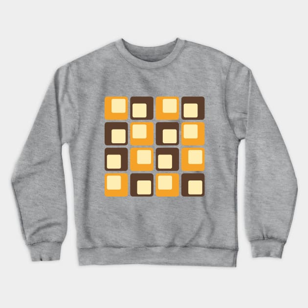 70s Retro Square Shapes Pattern Crewneck Sweatshirt by tinybiscuits